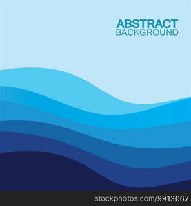 Blue wave vector abstract background flat design stock illustration