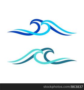 Blue Waves Line Logo Template Illustration Design. Vector EPS 10.