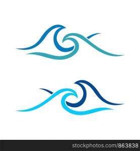 Blue Waves Line Logo Template Illustration Design. Vector EPS 10.