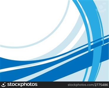 Blue wavy stripes business background. No gradients of effects.