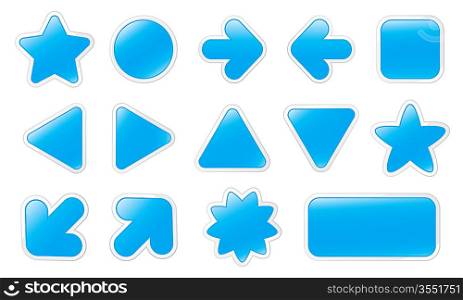Blue Web Buttons on White Background