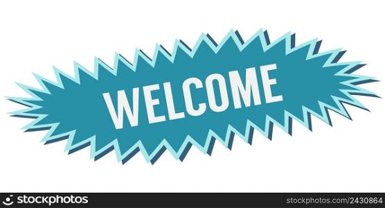 blue welcome banner, vector text welcome to design element of the site entrance greeting