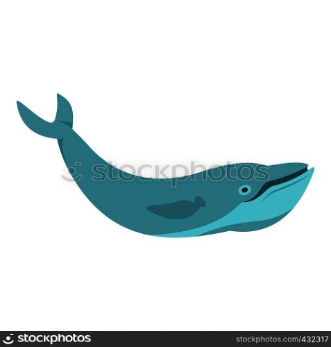 Blue whale icon flat isolated on white background vector illustration. Blue whale icon isolated