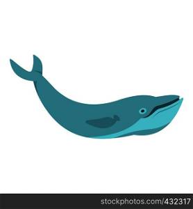 Blue whale icon flat isolated on white background vector illustration. Blue whale icon isolated