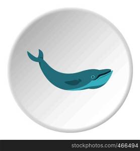 Blue whale icon in flat circle isolated on white background vector illustration for web. Blue whale icon circle