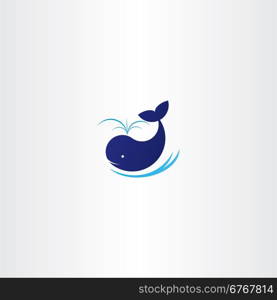 blue whale vector icon sign logo symbol