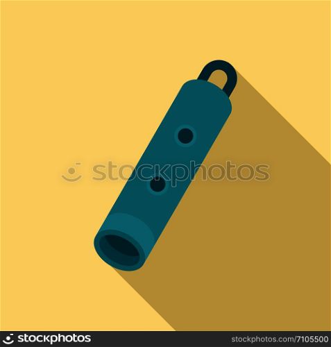 Blue whistle icon. Flat illustration of blue whistle vector icon for web design. Blue whistle icon, flat style