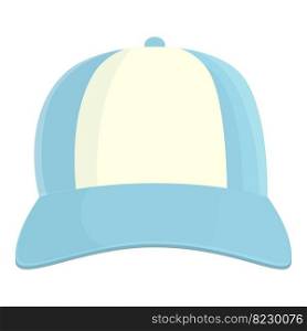 Blue white hat icon cartoon vector. Cap baseball. View snap. Blue white hat icon cartoon vector. Cap baseball