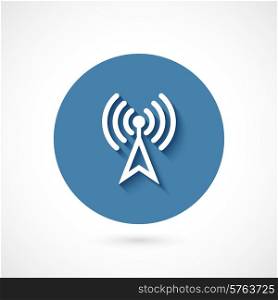 Blue wi-fi icon button isolated on white background vector illustration
