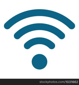 Blue wifi sign icon. Flat illustration of blue wifi sign vector icon for web design. Blue wifi sign icon, flat style