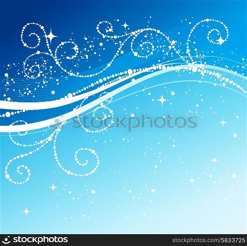 Blue winter abstract background. . Blue winter abstract background. Christmas background with snowflakes. Vector.