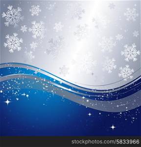 Blue winter abstract background. . Blue winter abstract background. Christmas background with snowflakes. Vector.