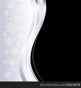 Blue winter abstract background. . Silver winter abstract background. Christmas background with snowflakes. Vector.