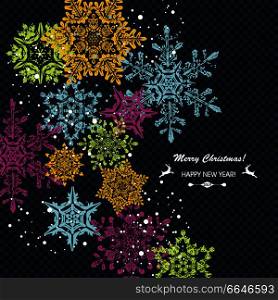 Blue winter abstract Christmas Background.Vector illustration.