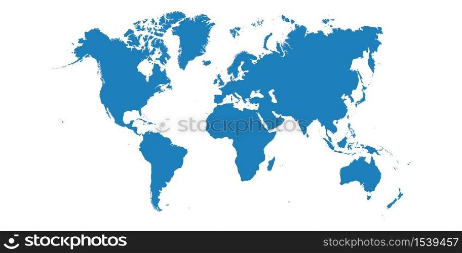 Blue World Map Vector