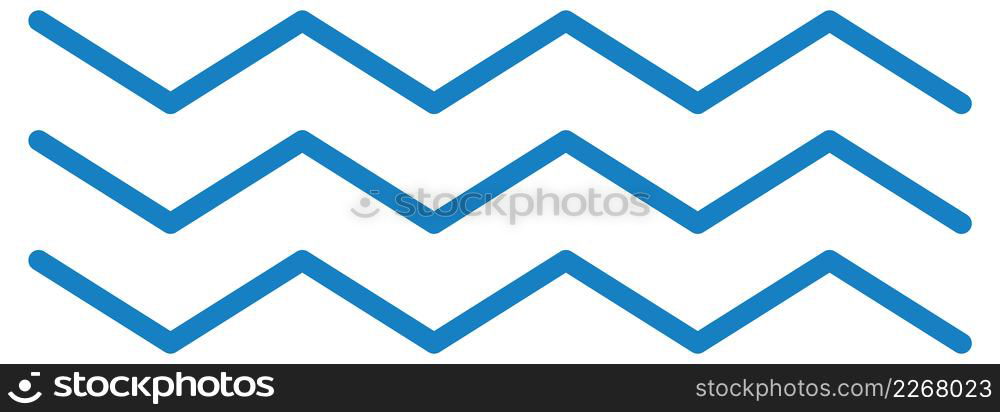 Blue zig zag lines. Simple geometric motif isolated on white background. Blue zig zag lines. Simple geometric motif