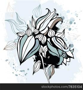 Bluebell flower. Watercolor Hand drawn Vector illustration.