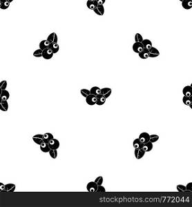 Blueberries pattern repeat seamless in black color for any design. Vector geometric illustration. Blueberries pattern seamless black