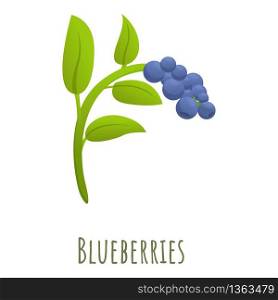 Blueberries plant icon. Cartoon of blueberries plant vector icon for web design isolated on white background. Blueberries plant icon, cartoon style