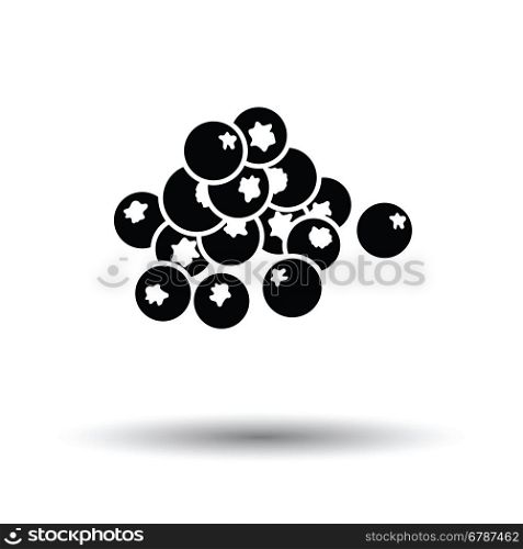 Blueberry icon. White background with shadow design. Vector illustration.