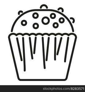 Blueberry muffin icon outline vector. Food cake. Sweet fresh. Blueberry muffin icon outline vector. Food cake