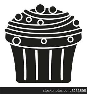 Blueberry muffin icon simple vector. Food cake. Sweet fresh. Blueberry muffin icon simple vector. Food cake