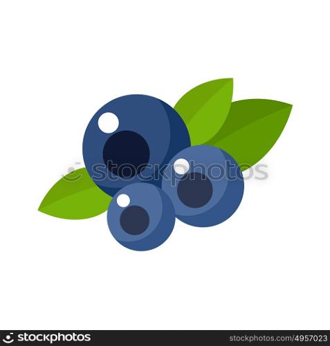 Blueberry on a white background isolated. Vector illustration