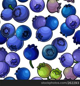 blueberry vector pattern on white background. blueberry vector pattern