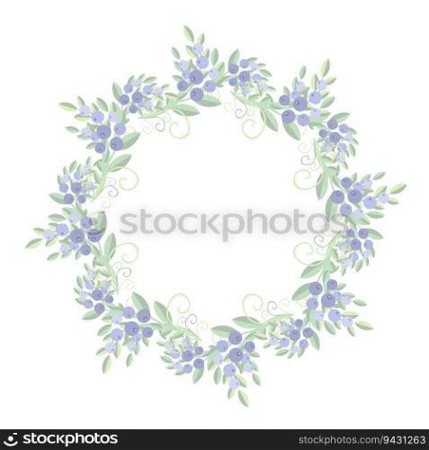 Blueberry wreath flat design stock vector illustration 