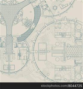 Blueprint. Architectural and engineering background Vector building plan.