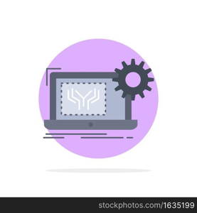 Blueprint, circuit, electronics, engineering, hardware Flat Color Icon Vector