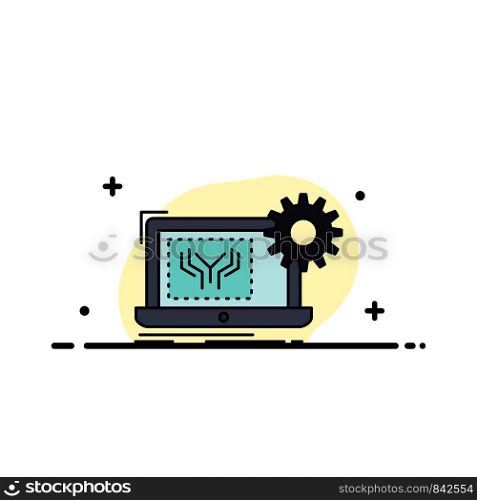 Blueprint, circuit, electronics, engineering, hardware Flat Color Icon Vector
