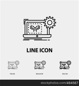 Blueprint, circuit, electronics, engineering, hardware Icon in Thin, Regular and Bold Line Style. Vector illustration. Vector EPS10 Abstract Template background