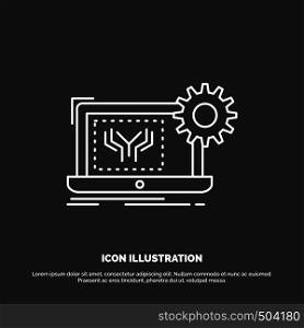 Blueprint, circuit, electronics, engineering, hardware Icon. Line vector symbol for UI and UX, website or mobile application. Vector EPS10 Abstract Template background