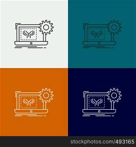 Blueprint, circuit, electronics, engineering, hardware Icon Over Various Background. Line style design, designed for web and app. Eps 10 vector illustration. Vector EPS10 Abstract Template background