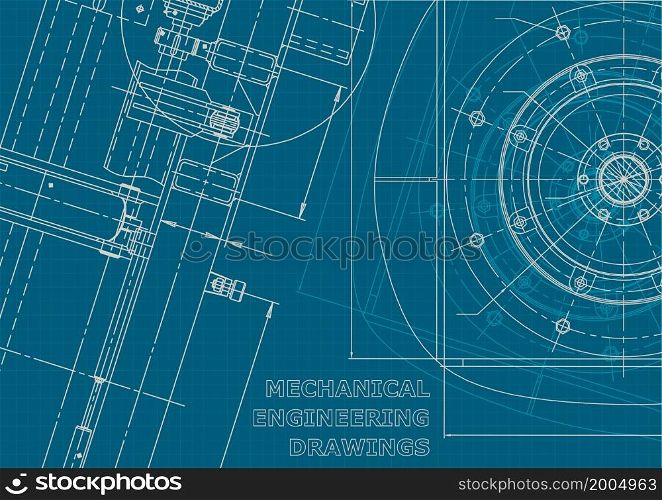 Blueprint. Corporate style, background. Instrument-making drawings Mechanical drawing. Blueprint. Corporate style. Mechanical instrument making. Technical