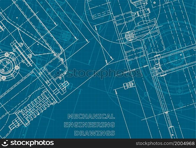 Blueprint. Corporate style. Instrument-making drawings. Mechanical engineering drawing. Technical illustrations, backgrounds. Scheme plan outline. Blueprint. Corporate style. Mechanical instrument making. Technical
