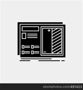 Blueprint, design, drawing, plan, prototype Glyph Icon. Vector isolated illustration. Vector EPS10 Abstract Template background