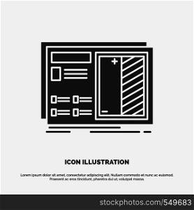 Blueprint, design, drawing, plan, prototype Icon. glyph vector gray symbol for UI and UX, website or mobile application. Vector EPS10 Abstract Template background