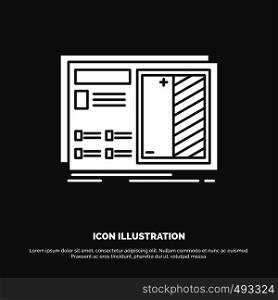 Blueprint, design, drawing, plan, prototype Icon. glyph vector symbol for UI and UX, website or mobile application. Vector EPS10 Abstract Template background