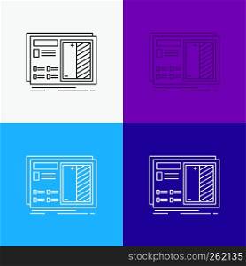 Blueprint, design, drawing, plan, prototype Icon Over Various Background. Line style design, designed for web and app. Eps 10 vector illustration