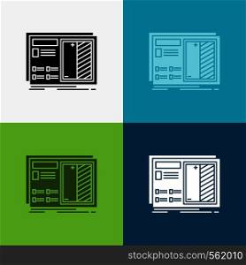 Blueprint, design, drawing, plan, prototype Icon Over Various Background. glyph style design, designed for web and app. Eps 10 vector illustration. Vector EPS10 Abstract Template background