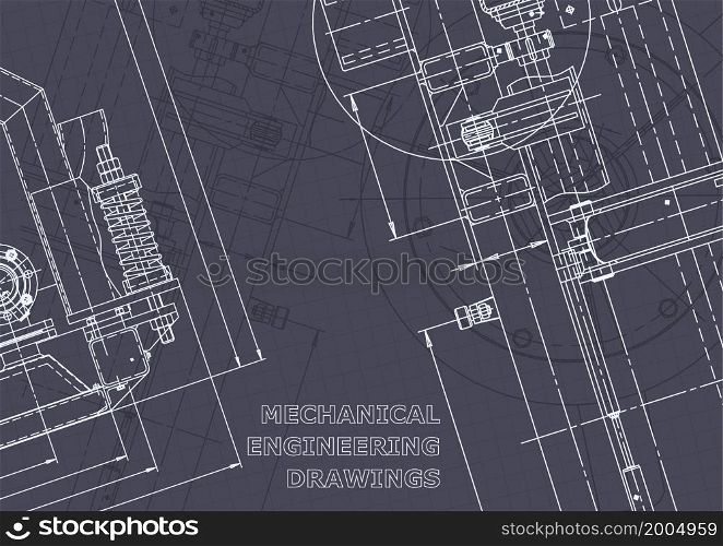 Blueprint, Sketch. Vector engineering illustration. Cover, flyer, banner, background Instrument-making drawings Mechanical engineering drawing Technical. Blueprint. Vector engineering illustration. Computer aided design systems