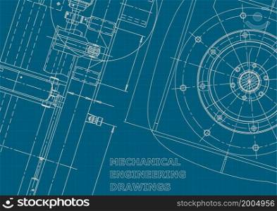 Blueprint, Sketch. Vector engineering illustration. Cover flyer banner Corporate style. Blueprint. Corporate style. Mechanical instrument making. Technical