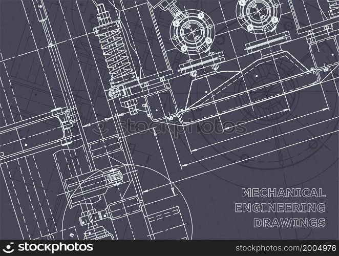 Blueprint. Vector engineering drawings. Mechanical instrument making. Technical abstract backgrounds. Technical illustration, cover. Blueprint. Vector engineering illustration. Computer aided design systems
