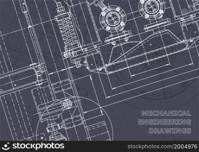 Blueprint. Vector engineering drawings. Mechanical instrument making. Technical abstract backgrounds. Technical illustration, cover. Blueprint. Vector engineering illustration. Computer aided design systems