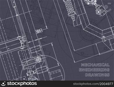 Blueprint. Vector engineering drawings. Mechanical instrument making Technical. Blueprint. Vector engineering illustration. Computer aided design systems