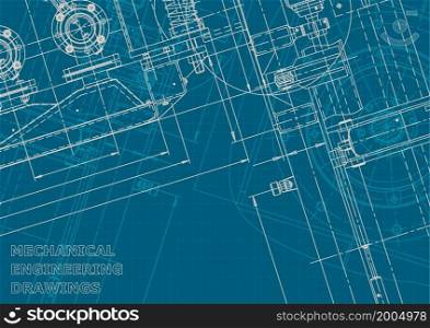 Blueprint. Vector engineering illustration. Computer aided design system. Corporate style. Blueprint. Corporate style. Mechanical instrument making. Technical