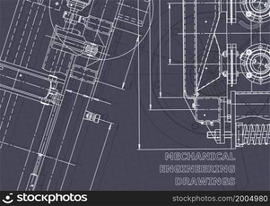 Blueprint. Vector engineering illustration. Computer aided design systems. Instrument-making drawings. Mechanical engineering drawing. Technical illustrations. Blueprint. Vector engineering illustration. Computer aided design systems