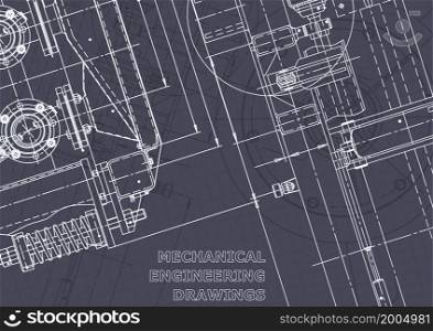 Blueprint. Vector engineering illustration. Computer aided design systems. Instrument-making drawings. Mechanical engineering drawing. Technical illustrations, backgrounds. Blueprint. Vector engineering illustration. Computer aided design systems